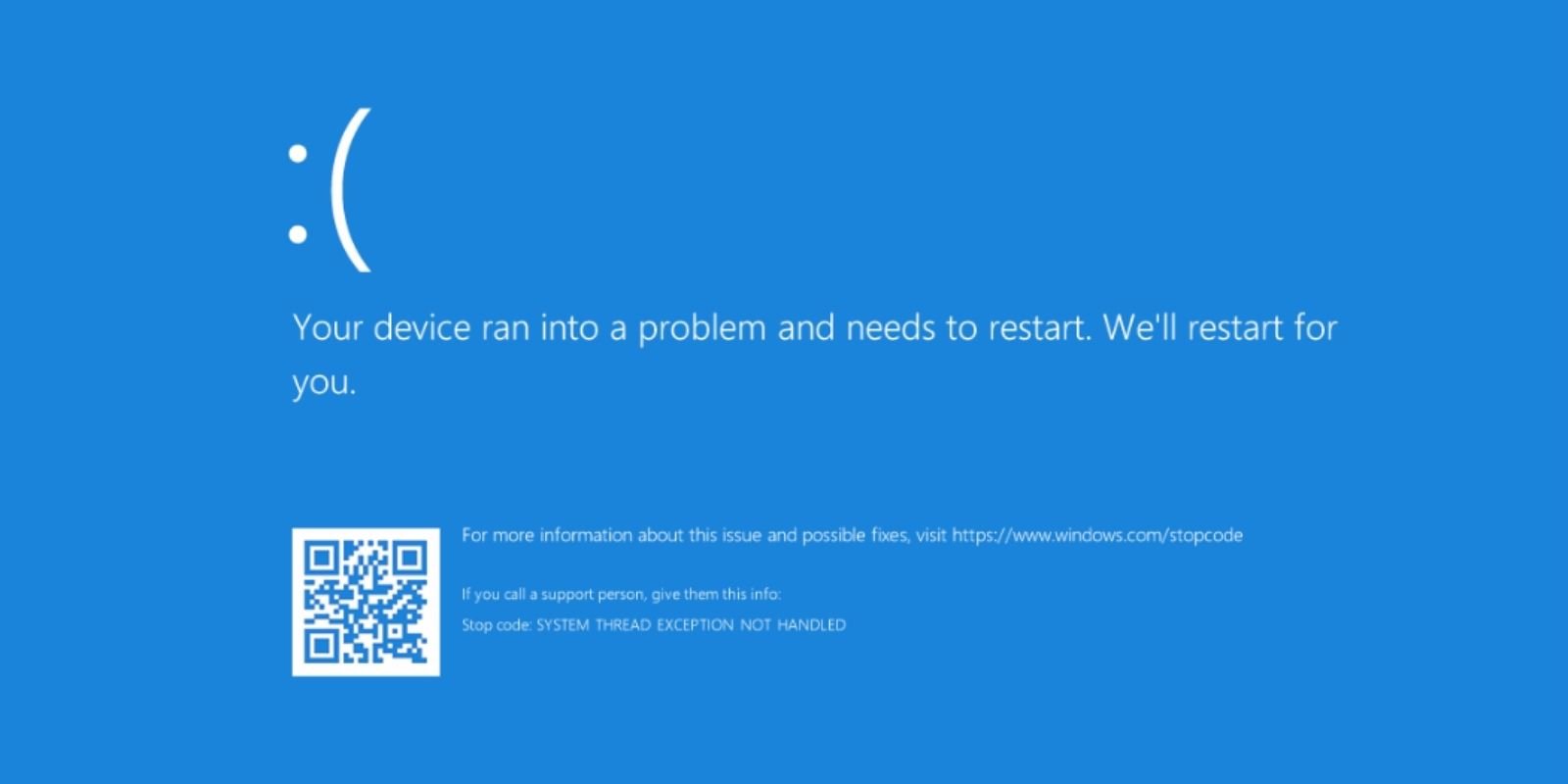 System Thread Exception Not Handled