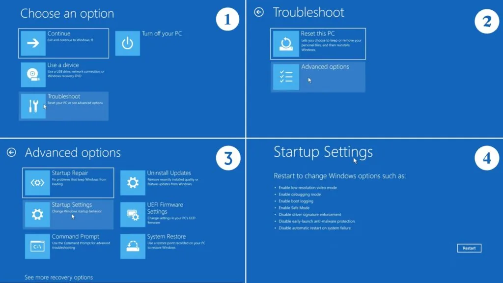 Accessing Safe Mode Screen Step by step