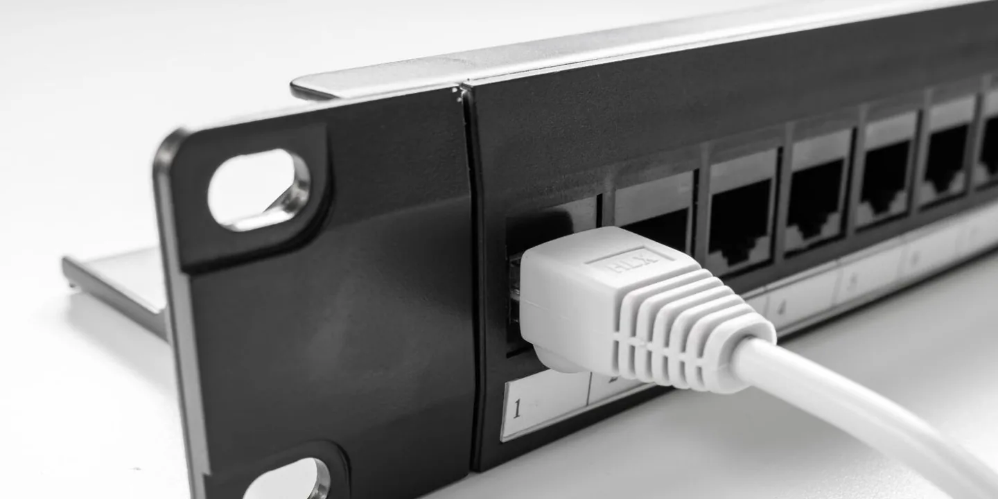 Ethernet patch panel installed