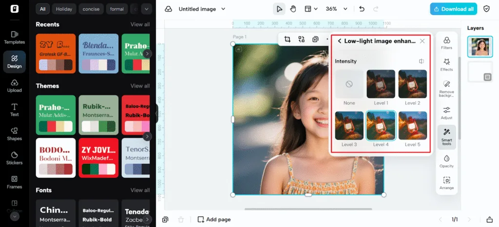 Video editor showing a captioned portrait