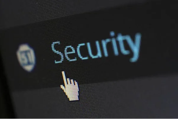 Security setting displayed on a computer screen