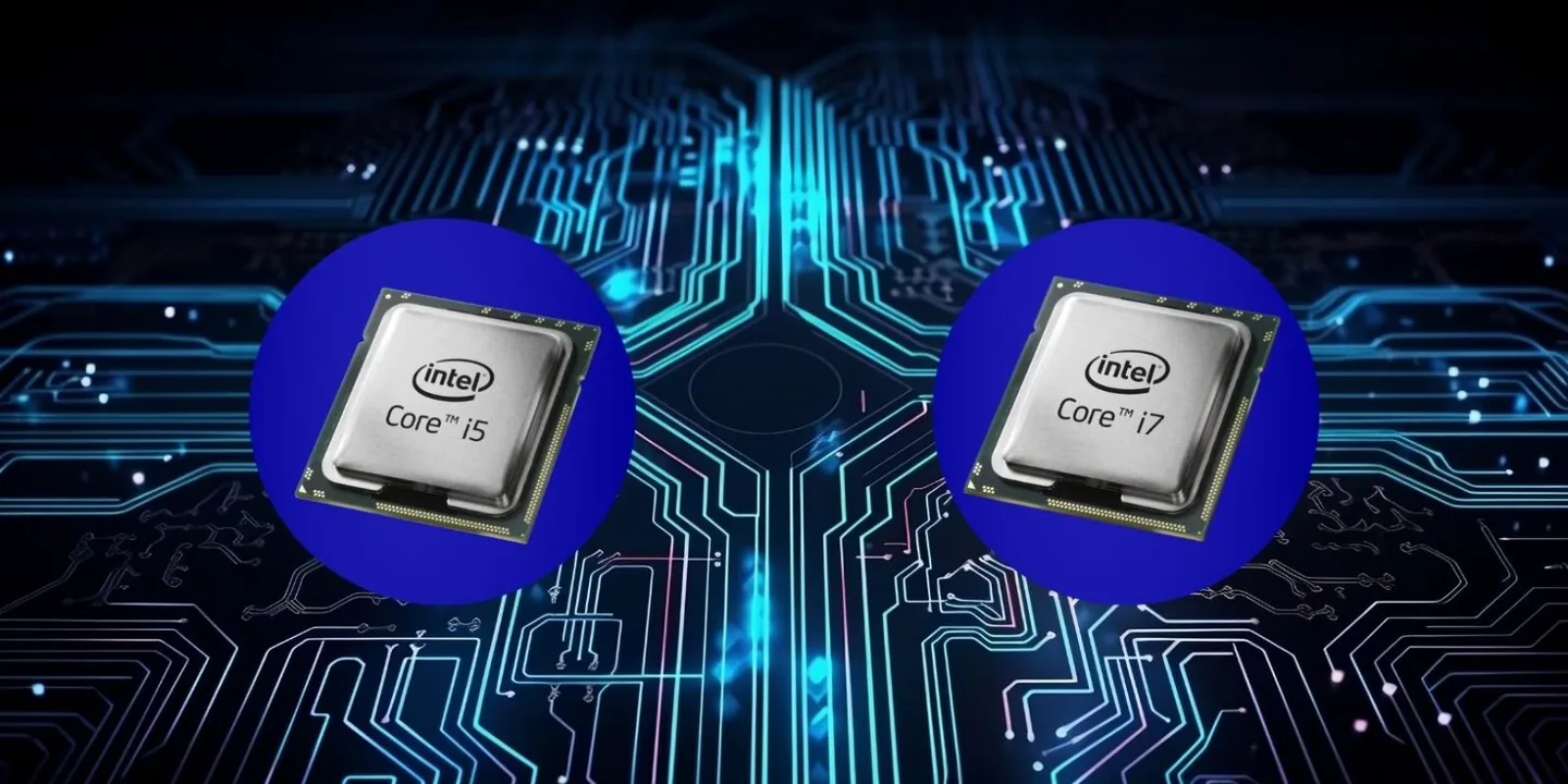 Intel i5 vs i7 processors side by side