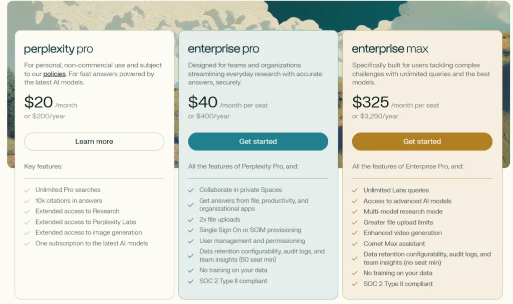 Perprexity Pro Subscription Pricing