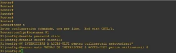 Securing access to the router image